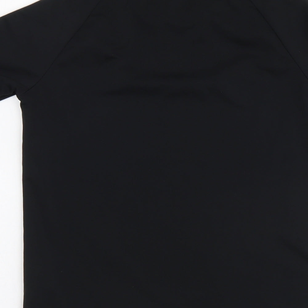adidas Boys Black Polyester Basic T-Shirt Size 9-10 Years Round Neck Pullover