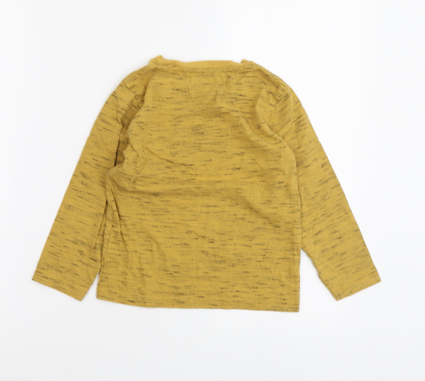 NEXT Boys Yellow Cotton Basic T-Shirt Size 4-5 Years Round Neck Pullover