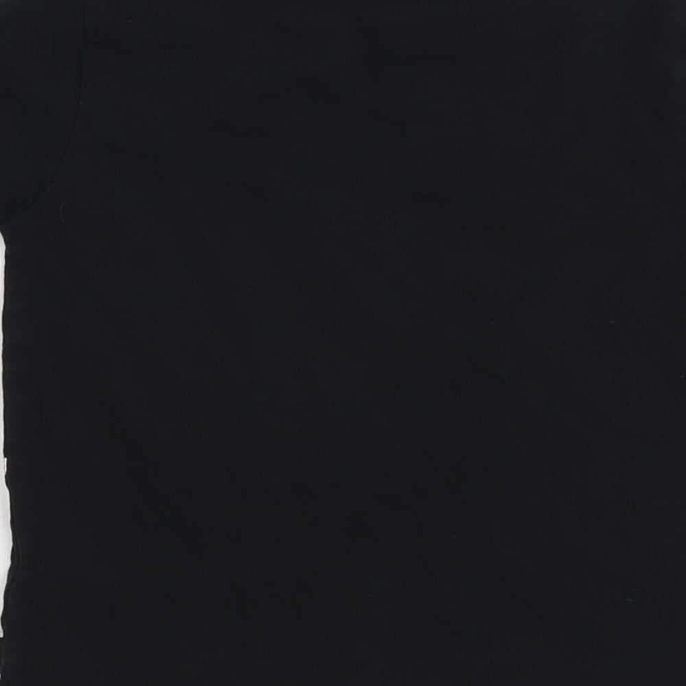 NEXT Boys Black Cotton Basic T-Shirt Size 4 Years Round Neck Pullover - Dinosaur