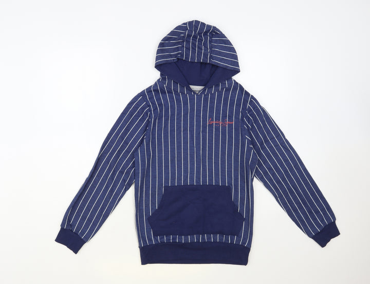 Studio Boys Blue Striped Cotton Pullover Hoodie Size 10-11 Years Pullover - Legendary Squad