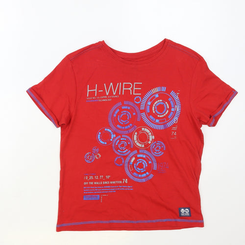 Haywire Boys Red Cotton Pullover T-Shirt Size 10 Years Crew Neck Pullover