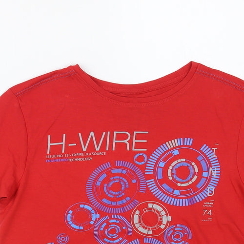 Haywire Boys Red Cotton Pullover T-Shirt Size 10 Years Crew Neck Pullover