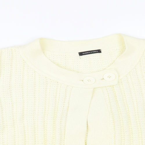 Dunnes Stores Womens Ivory Round Neck Acrylic Cardigan Jumper Size 14