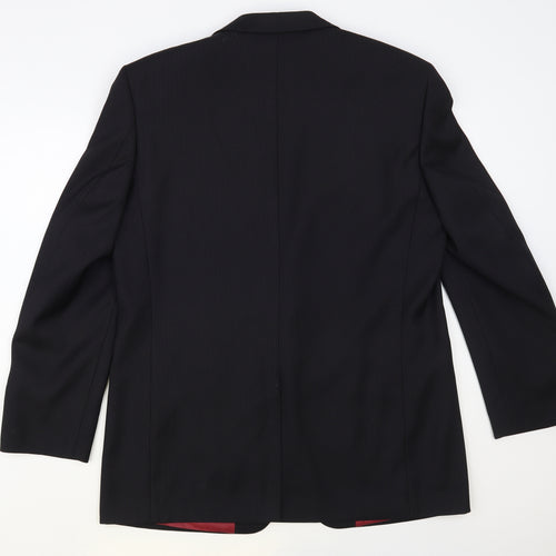 Daniel Grahame Mens Black Striped Polyester Jacket Blazer Size 42
