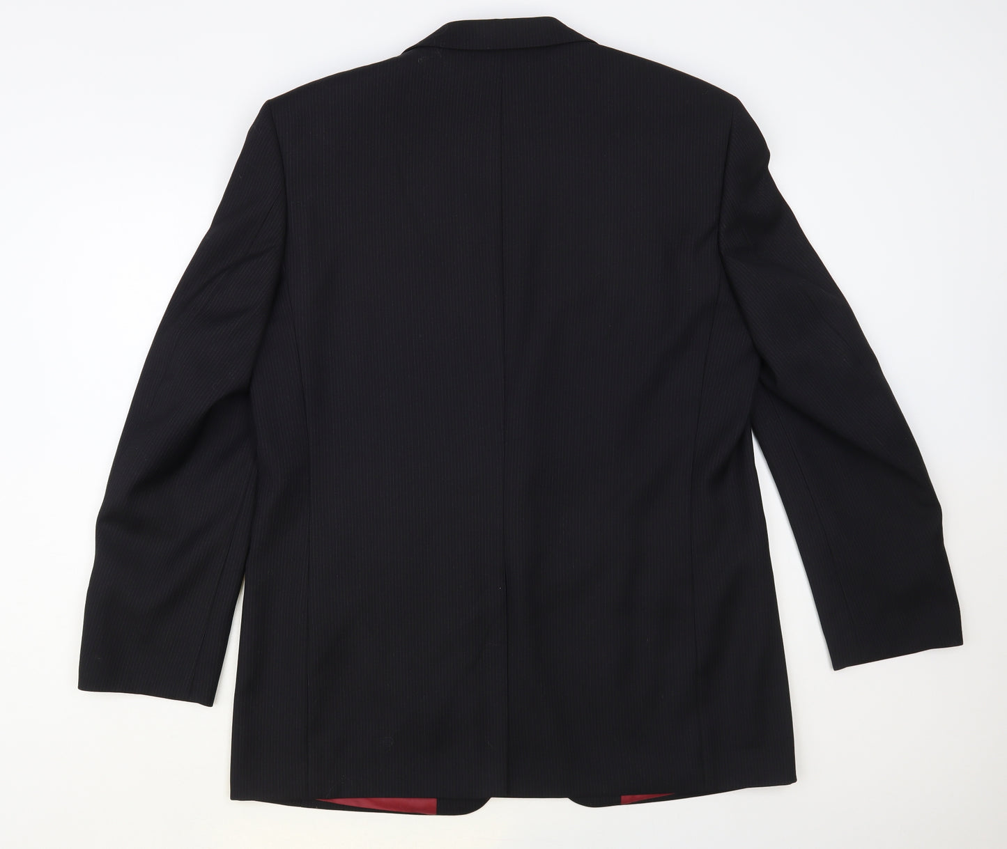 Daniel Grahame Mens Black Striped Polyester Jacket Blazer Size 42