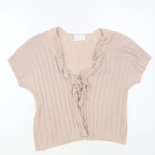 Savida Womens Pink V-Neck Acrylic Cardigan Jumper Size M