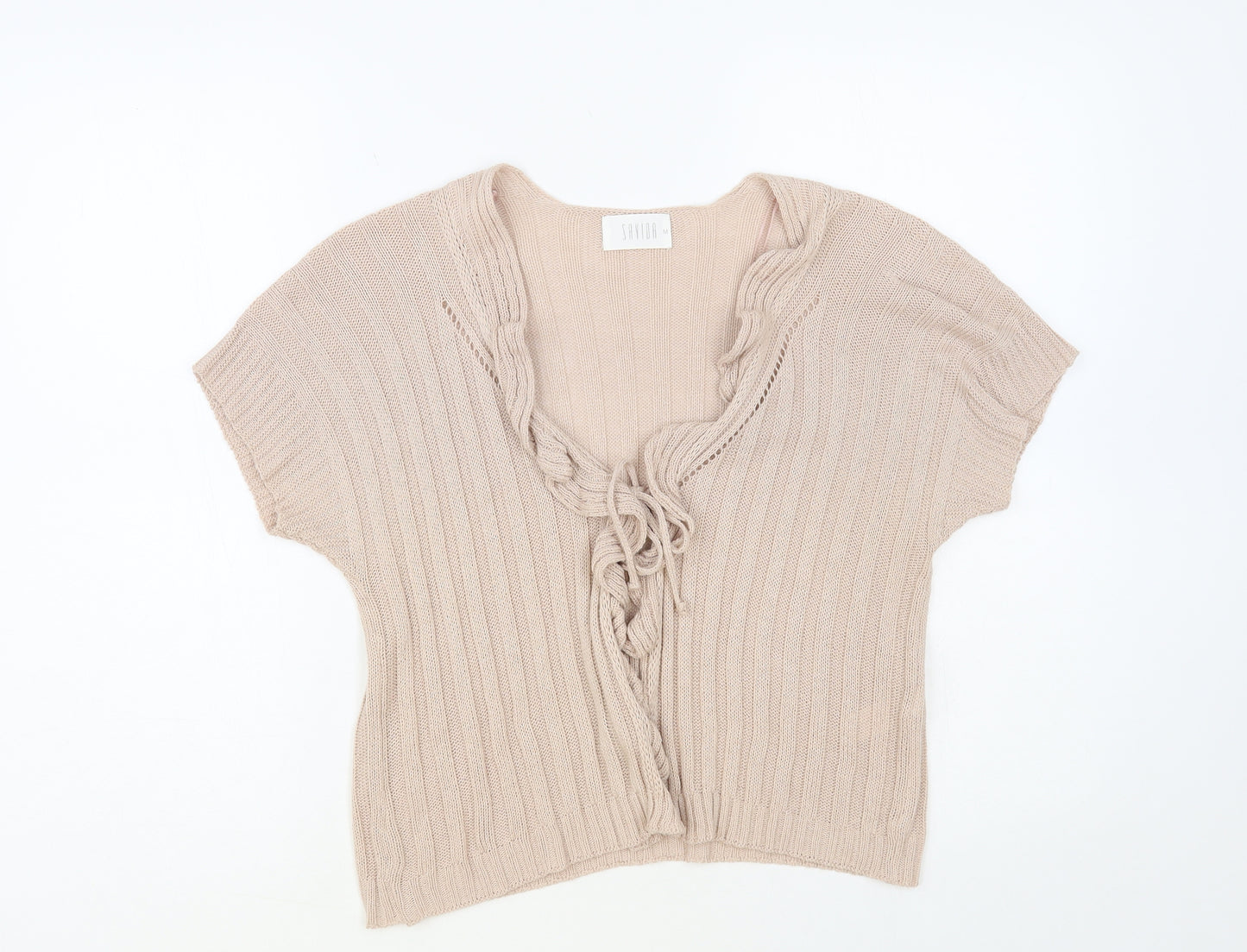 Savida Womens Pink V-Neck Acrylic Cardigan Jumper Size M