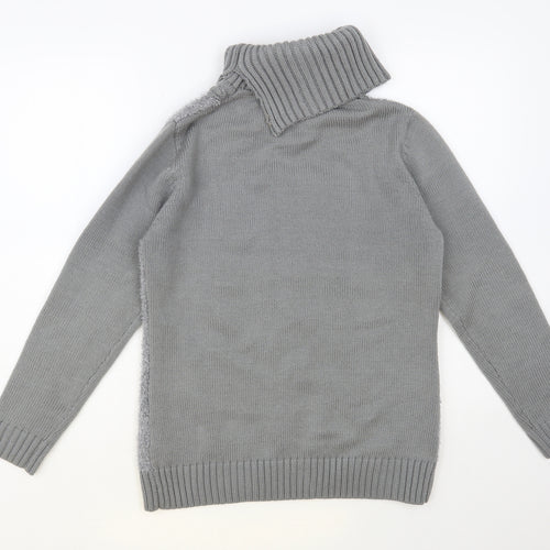 Fay Louise Womens Grey Roll Neck Acrylic Pullover Jumper Size M