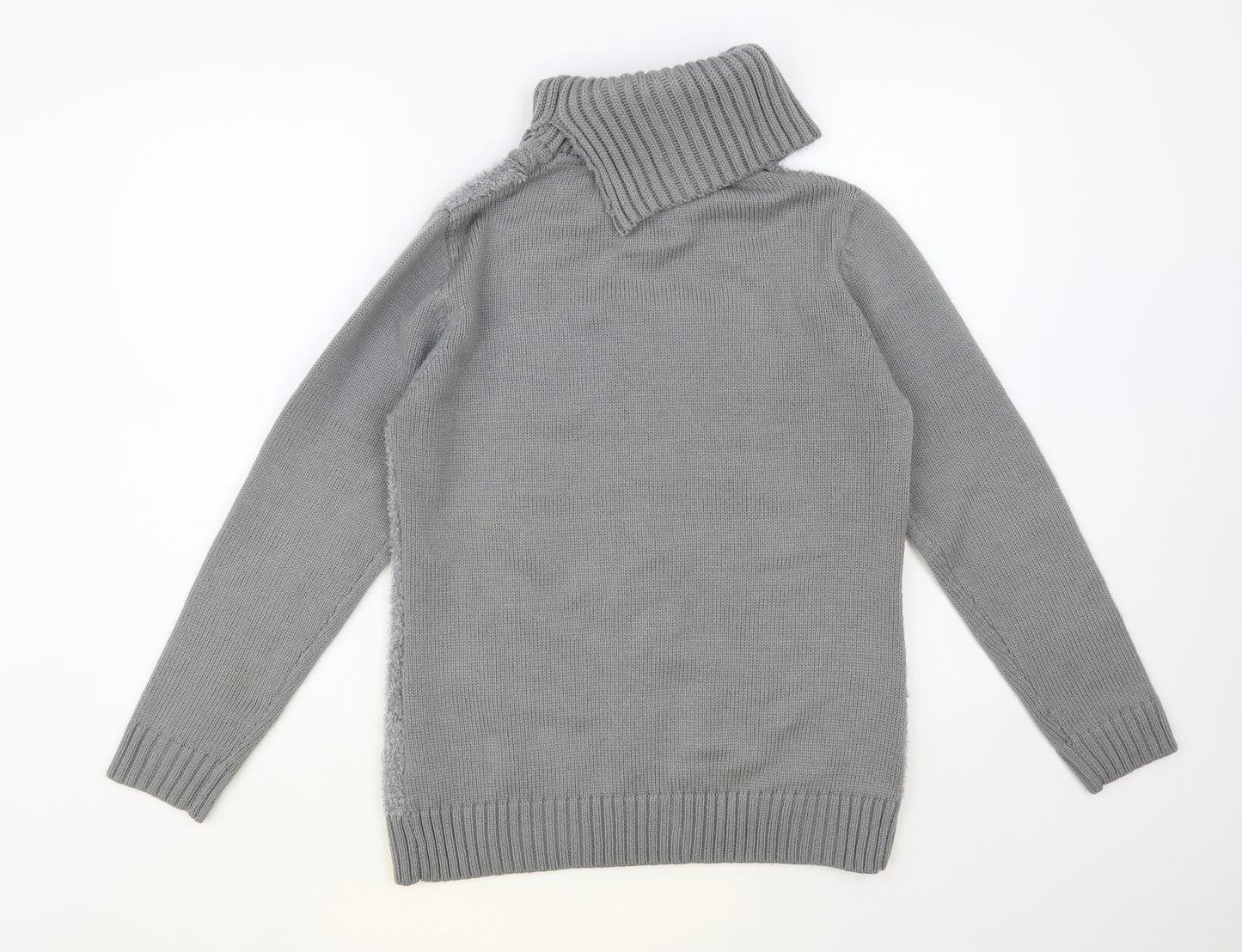Fay Louise Womens Grey Roll Neck Acrylic Pullover Jumper Size M