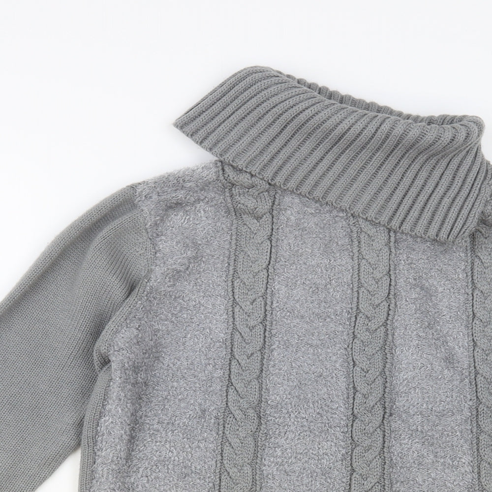 Fay Louise Womens Grey Roll Neck Acrylic Pullover Jumper Size M