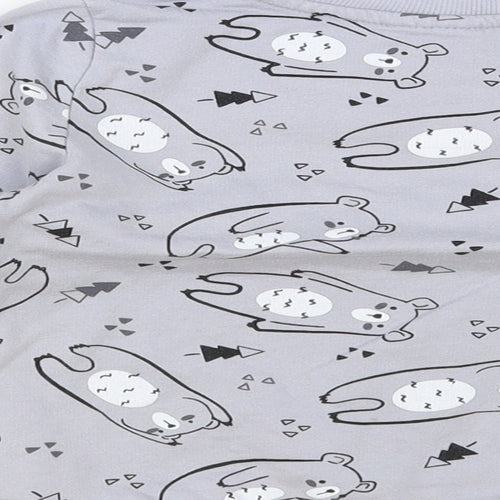PEP & Co Boys Grey Geometric Cotton Pullover Sweatshirt Size 3 Years Pullover - Cute Bear Print