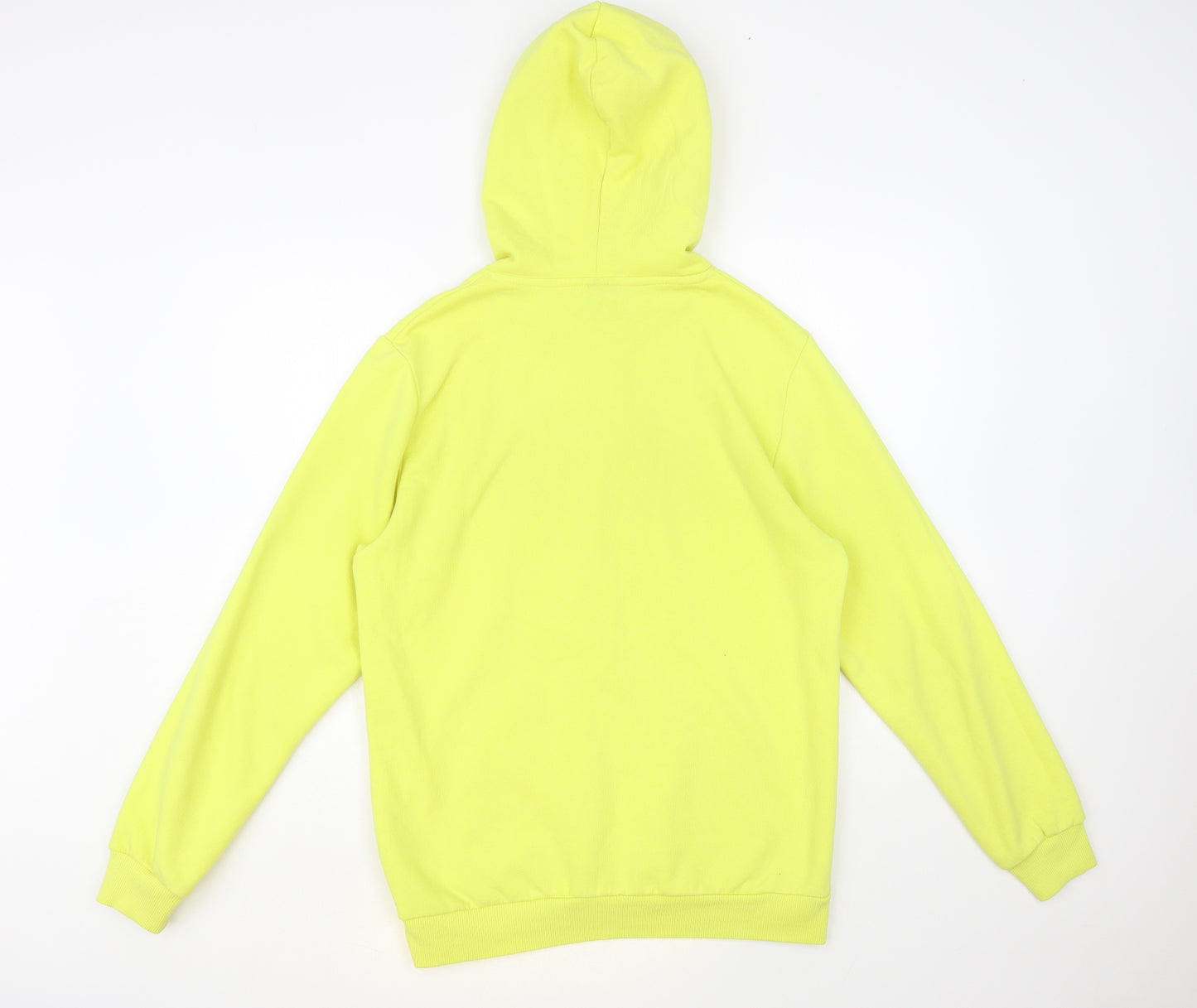 Primark Mens Yellow Cotton Pullover Hoodie Size M - Rick and Morty