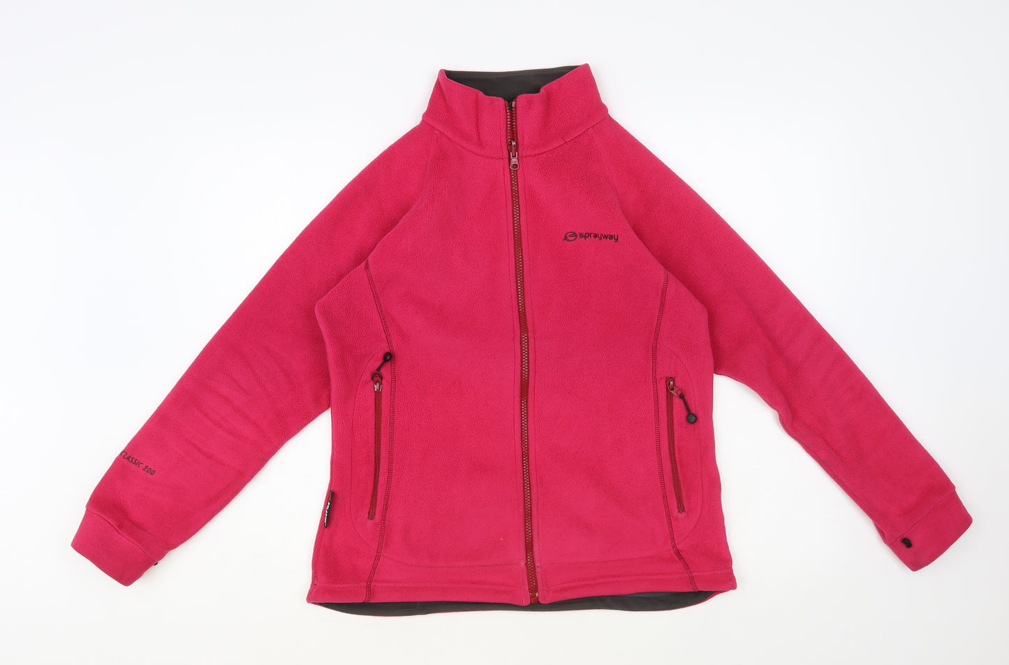 Sprayway Womens Pink Polyester Full Zip Sweatshirt Size 10 Zip