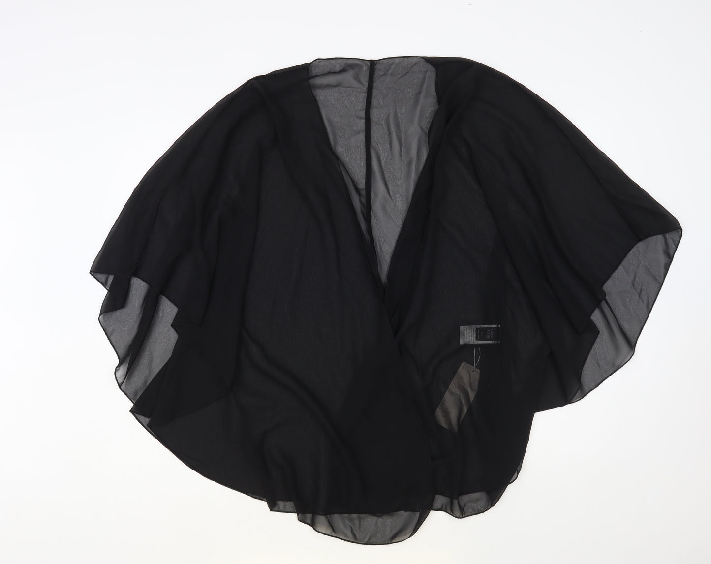 Emery Rose Womens Black Polyester Kimono Blouse Size XL V-Neck