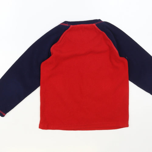 Dunnes Stores Boys Red Colourblock Polyester Pullover Sweatshirt Size 5-6 Years Pullover - Bear