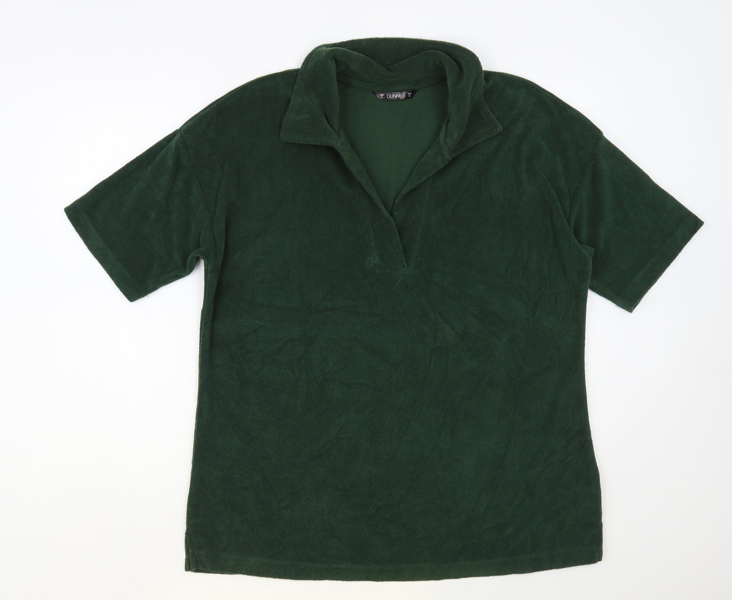 Dunnes Stores Womens Green Cotton Basic Polo Size M Collared