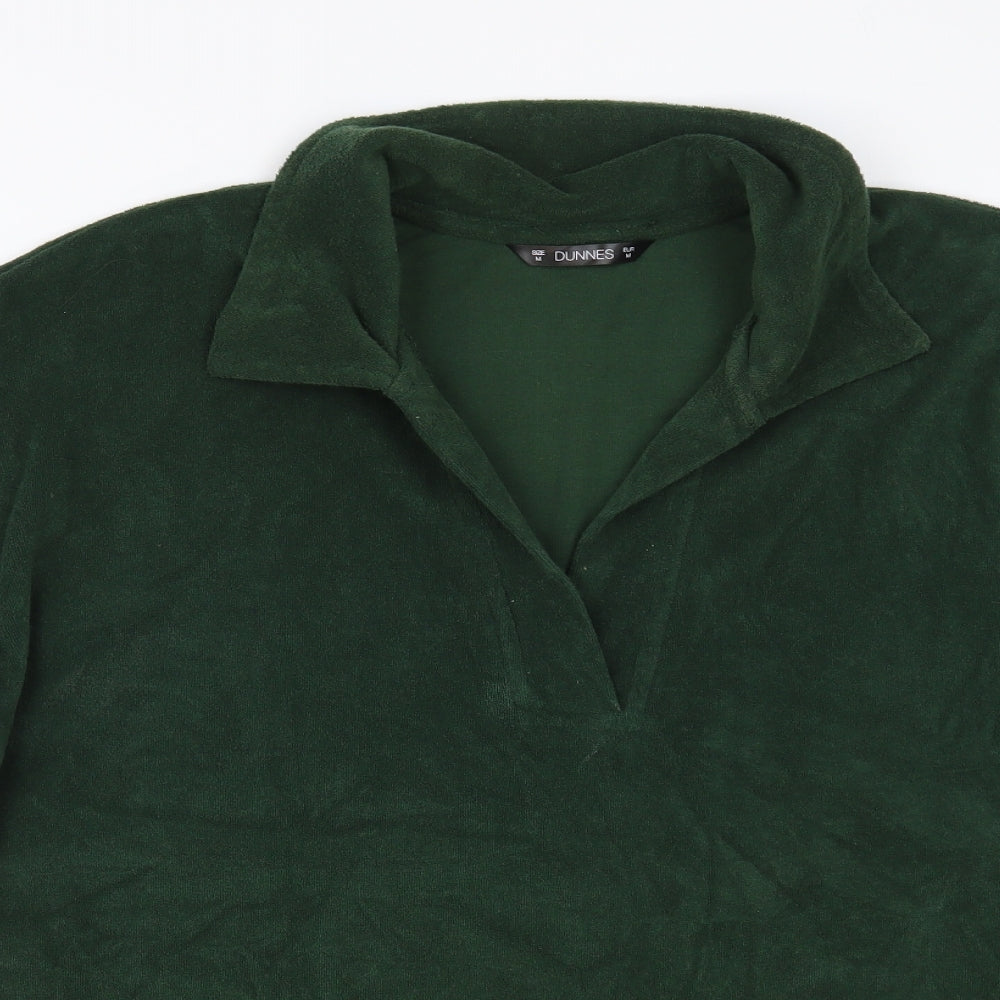Dunnes Stores Womens Green Cotton Basic Polo Size M Collared