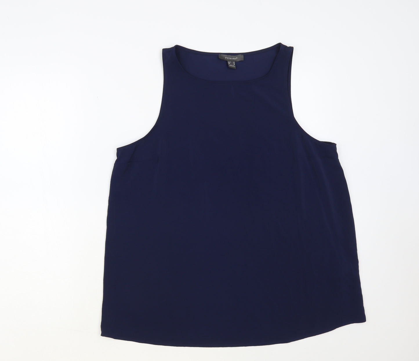 Primark Womens Blue Polyester Basic Tank Size 16 Round Neck