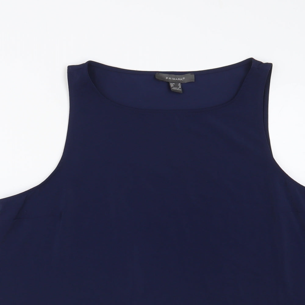 Primark Womens Blue Polyester Basic Tank Size 16 Round Neck