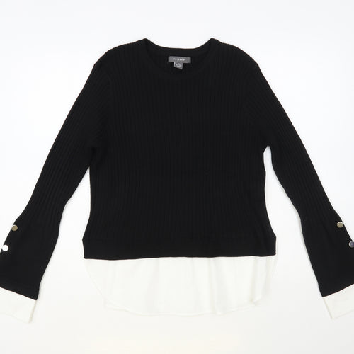 Primark Womens Black Crew Neck Acrylic Pullover Jumper Size M