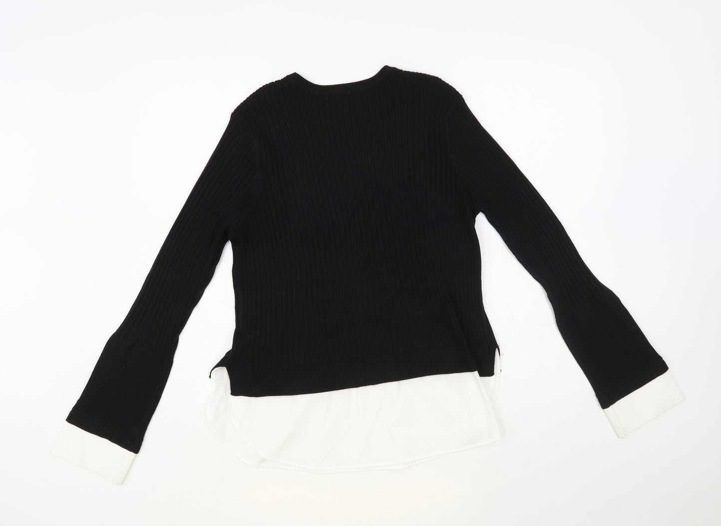 Primark Womens Black Crew Neck Acrylic Pullover Jumper Size M