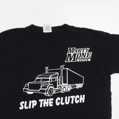 Fruit of the Loom Womens Black Cotton Basic T-Shirt Size S Crew Neck - Marty Mone
