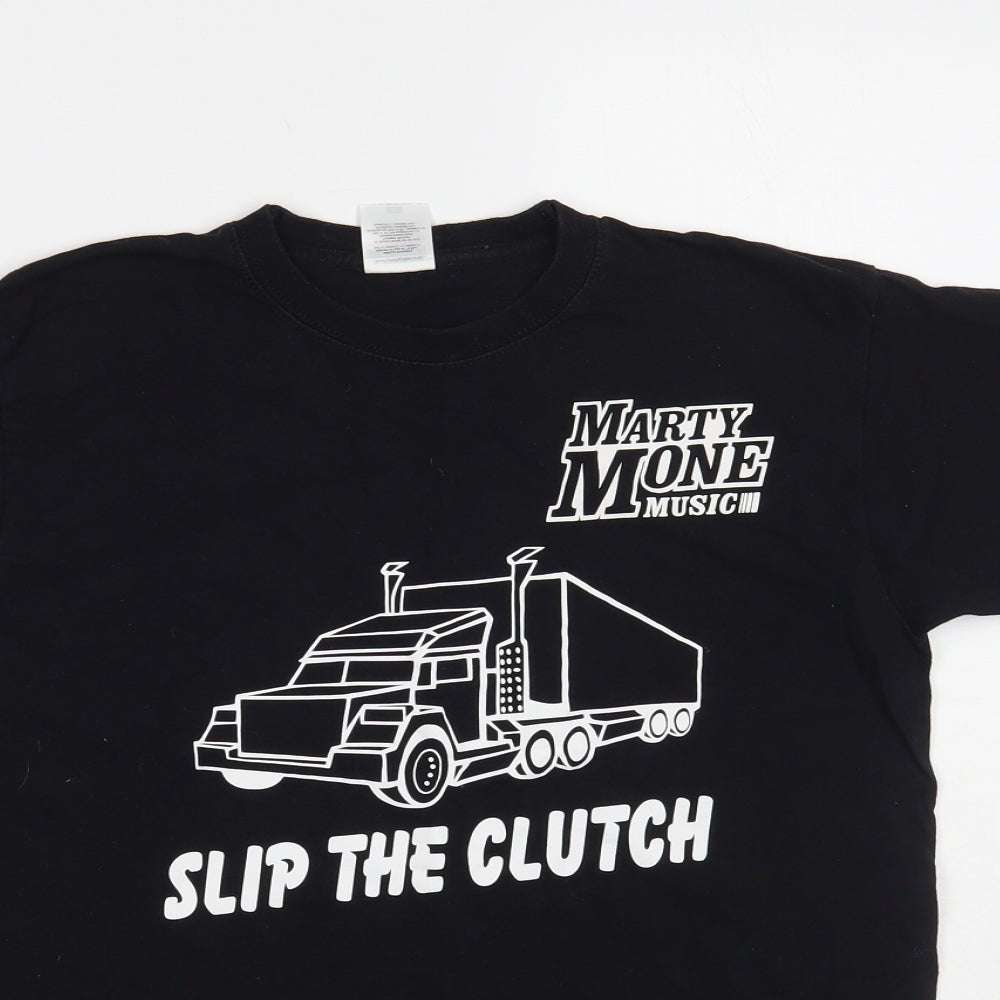 Fruit of the Loom Womens Black Cotton Basic T-Shirt Size S Crew Neck - Marty Mone
