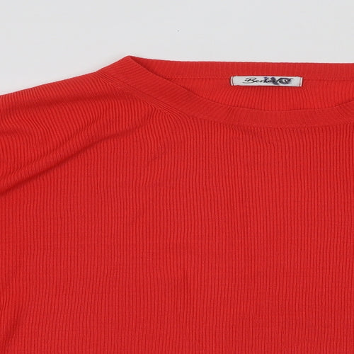 Berkertex Womens Red Round Neck Acrylic Pullover Jumper Size 20