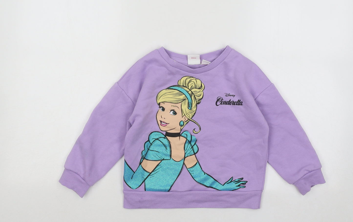 Primark Girls Purple Cotton Pullover Sweatshirt Size 3-4 Years Pullover - Disney Cinderella