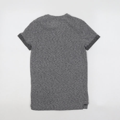 F&F Boys Grey Cotton Basic T-Shirt Size 7-8 Years Round Neck Pullover - Stay Cool Ride Skateboards
