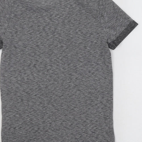 F&F Boys Grey Cotton Basic T-Shirt Size 7-8 Years Round Neck Pullover - Stay Cool Ride Skateboards