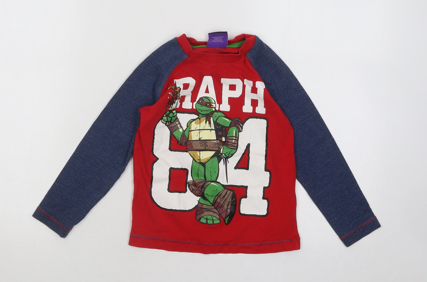 George Boys Red Cotton Basic T-Shirt Size 2-3 Years Round Neck Pullover - Teenage Mutant Ninja Turtles