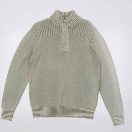 Method Mens Green Mock Neck Rayon Pullover Jumper Size M