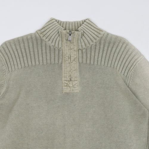 Method Mens Green Mock Neck Rayon Pullover Jumper Size M