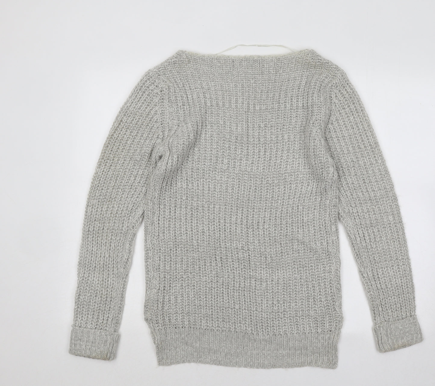 Atmosphere Womens Grey V-Neck Acrylic Pullover Jumper Size 10