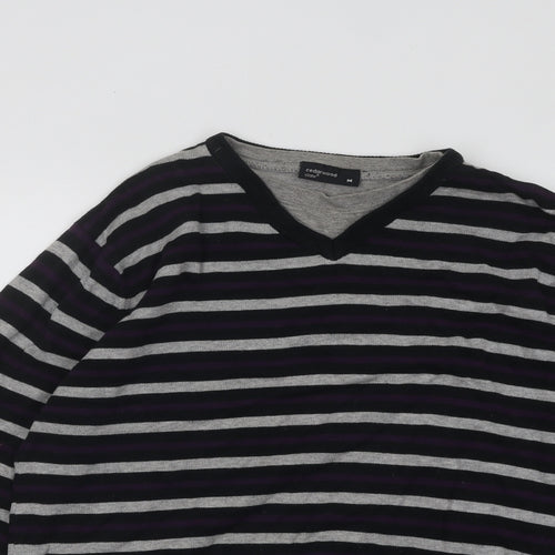 Cedar Wood State Mens Multicoloured Round Neck Striped Cotton Pullover Jumper Size M