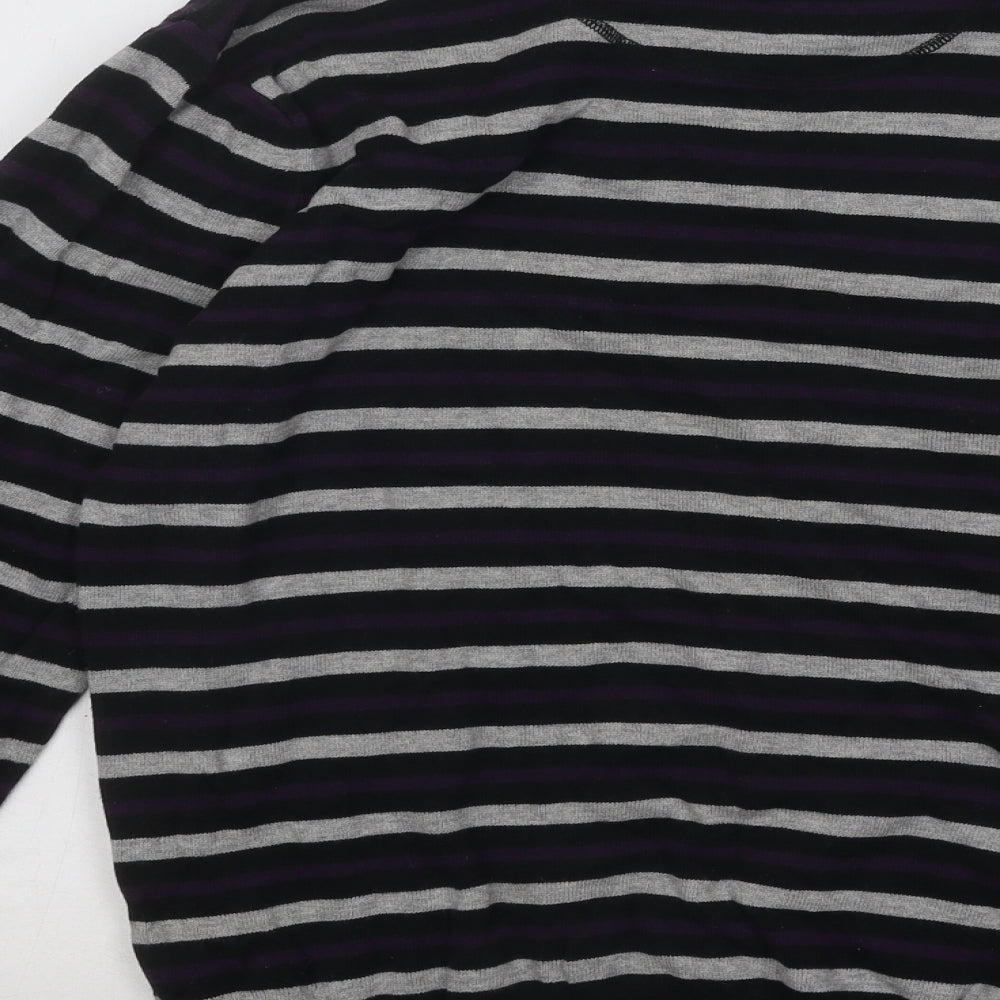 Cedar Wood State Mens Multicoloured Round Neck Striped Cotton Pullover Jumper Size M