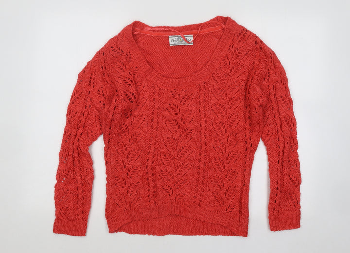 Atmosphere Womens Red Round Neck Acrylic Pullover Jumper Size 10