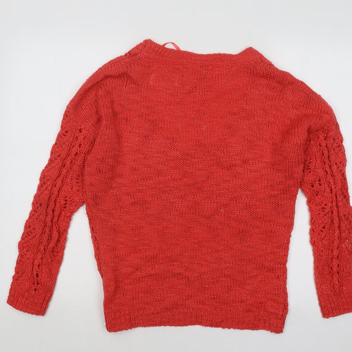 Atmosphere Womens Red Round Neck Acrylic Pullover Jumper Size 10