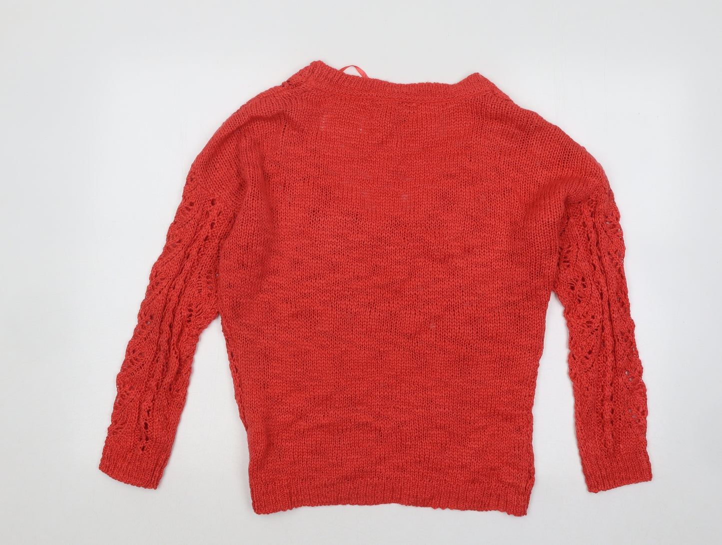 Atmosphere Womens Red Round Neck Acrylic Pullover Jumper Size 10