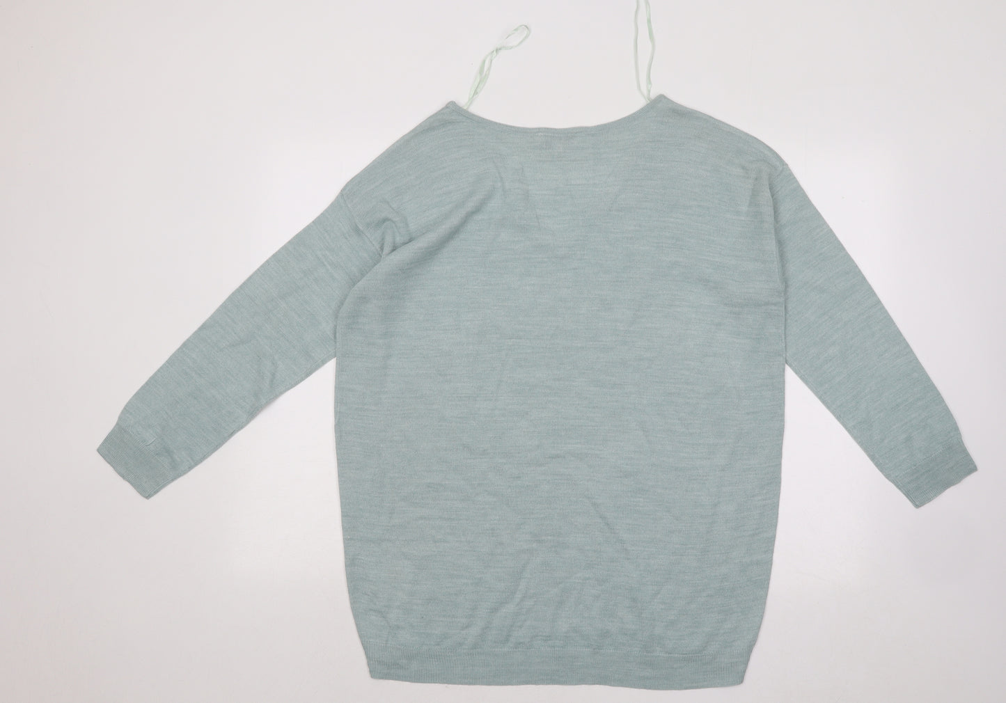 Peacocks Womens Blue V-Neck Acrylic Pullover Jumper Size 12