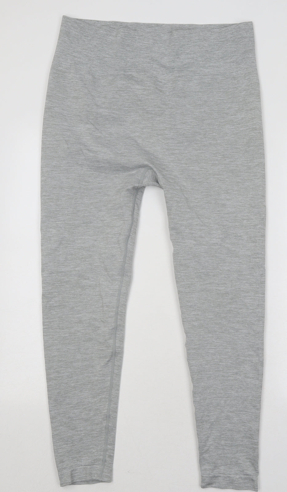 WORKOUT Womens Grey Polyester Compression Leggings Size 18 L24 in Regular Drawstring