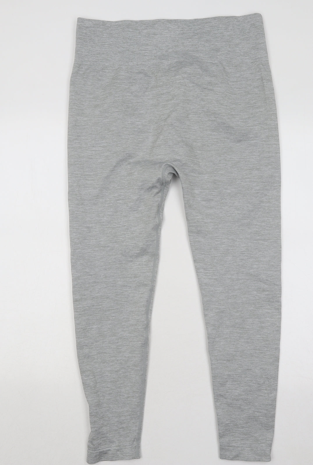 WORKOUT Womens Grey Polyester Compression Leggings Size 18 L24 in Regular Drawstring