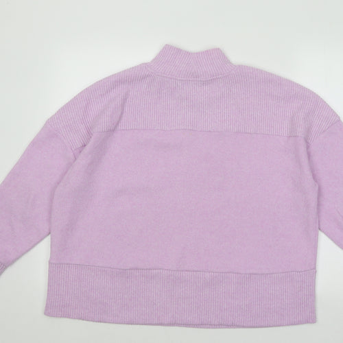Dunnes Stores Womens Purple Mock Neck Polyester Pullover Jumper Size L