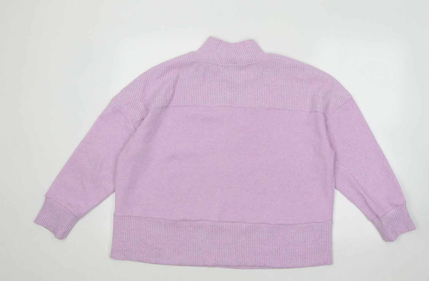 Dunnes Stores Womens Purple Mock Neck Polyester Pullover Jumper Size L