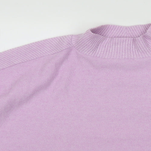 Dunnes Stores Womens Purple Mock Neck Polyester Pullover Jumper Size L