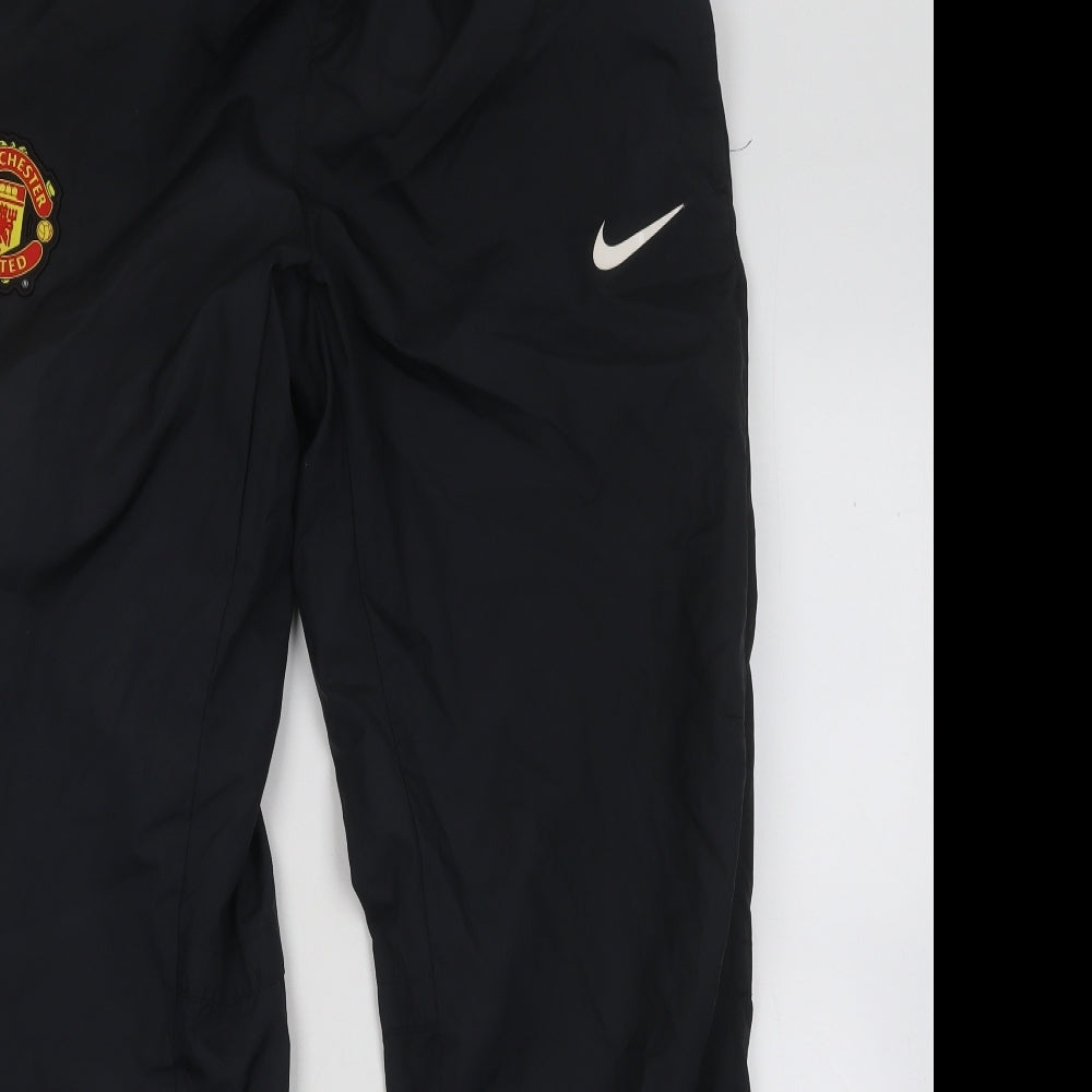 Nike Mens Black Polyester Jogger Trousers Size S L28 in Regular Drawstring - Manchester United