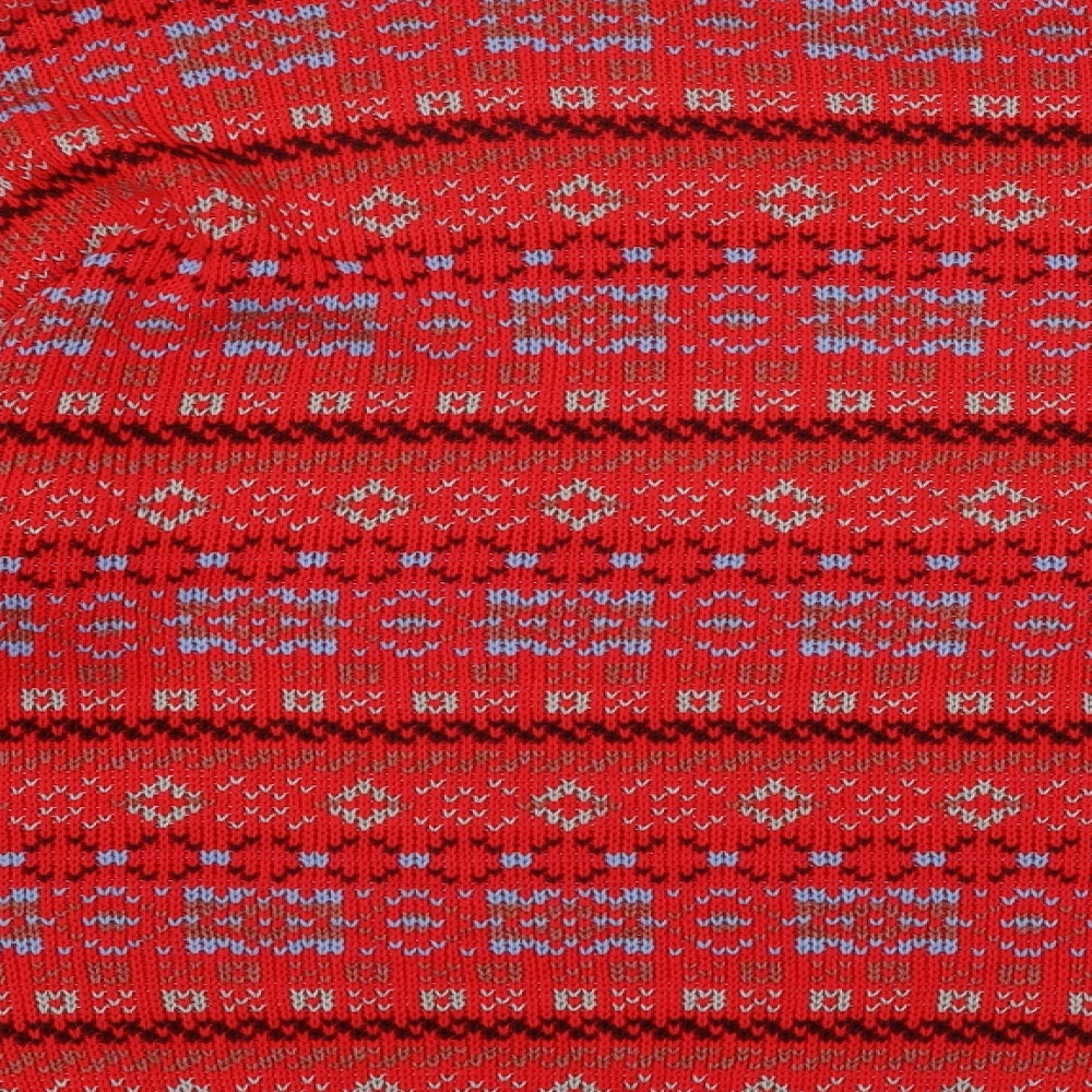 Murray Brothers Mens Red Round Neck Geometric Acrylic Pullover Jumper Size XL