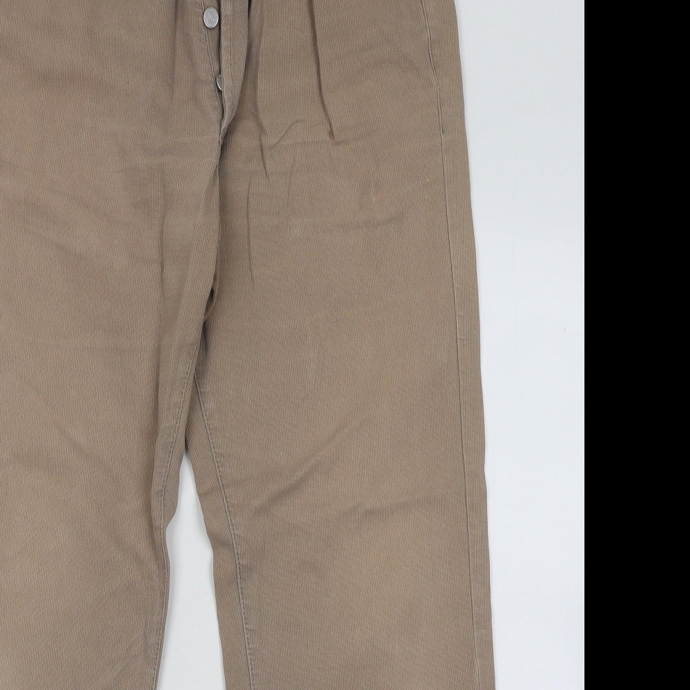 Lee Cooper Mens Brown Cotton Chino Trousers Size 34 in L32 in Regular Button