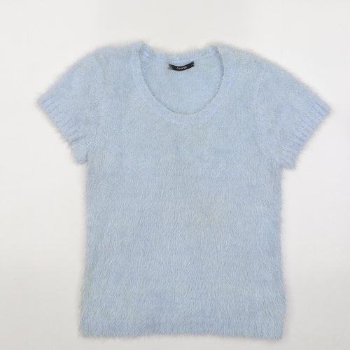 George Womens Blue Scoop Neck Nylon Pullover Jumper Size 10